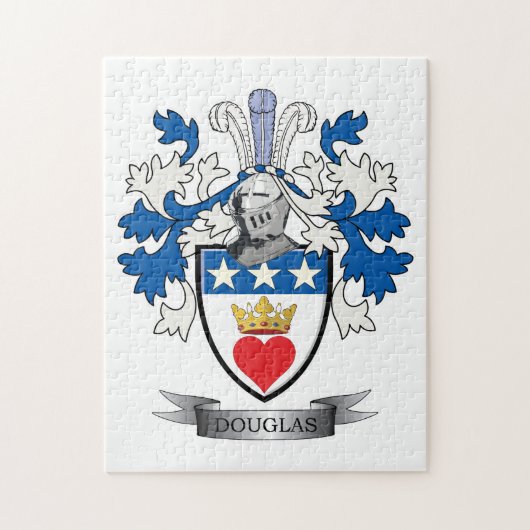 Douglas Family Crest Coat of Arms Legpuzzel (Verticaal)