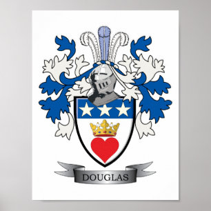 Douglas Family Crest Coat of Arms Poster