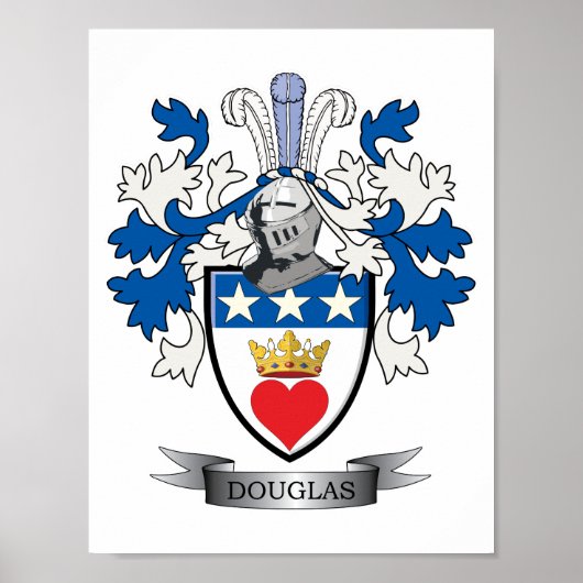 Douglas Family Crest Coat of Arms Poster (Voorkant)