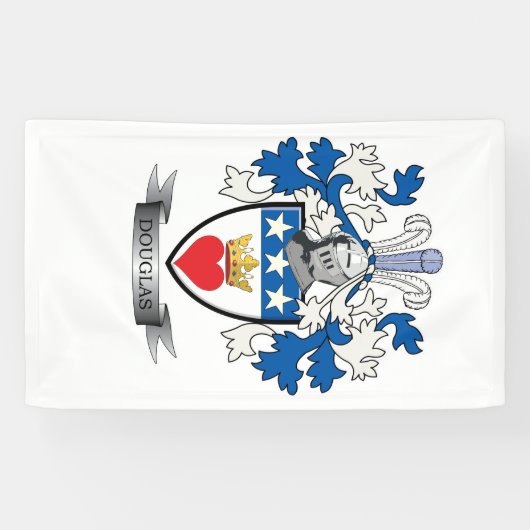 Douglas Family Crest Coat of Arms Spandoek (Horizontaal)