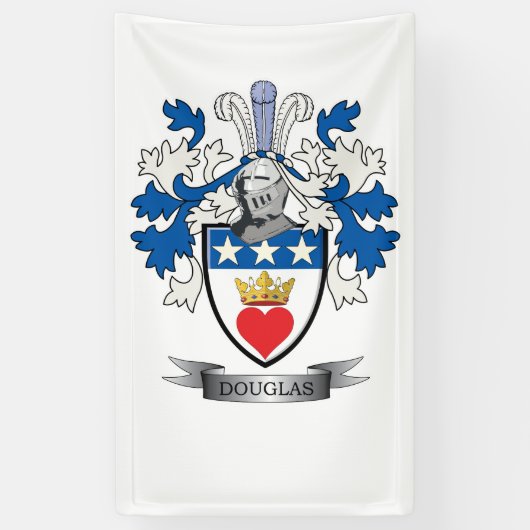 Douglas Family Crest Coat of Arms Spandoek (Verticaal)
