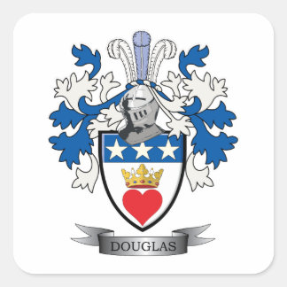 Douglas Family Crest Coat of Arms Vierkante Sticker