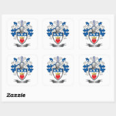 Douglas Family Crest Coat of Arms Vierkante Sticker (Vel)