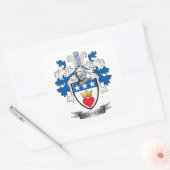 Douglas Family Crest Coat of Arms Vierkante Sticker (Envelop)