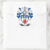 Douglas Family Crest Coat of Arms Vierkante Sticker (Tas)