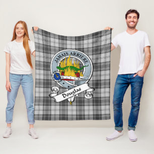 Douglas Gray Modern Clan badge Tartan Pset Fleece Deken