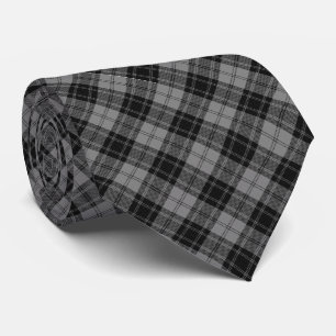 Douglas Gray Tartan Plaid Zwart Grijs Stropdas