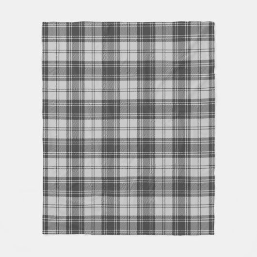 Douglas Grey Modern Schotlandse ruit Fleece Deken (Voorkant)