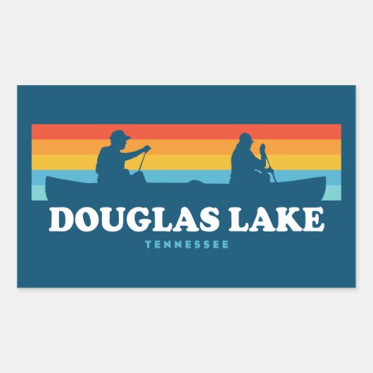 Douglas Lake Tennessee Canoe Rechthoekige Sticker (Voorkant)