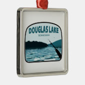 Douglas Lake Tennessee Fishing Rod Metalen Ornament (Rechts)