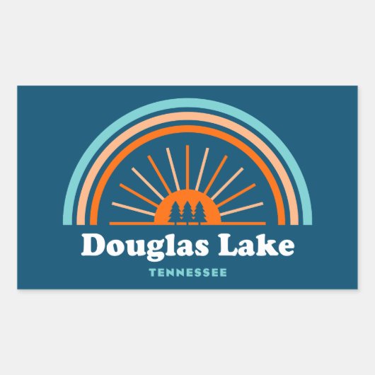 Douglas Lake Tennessee Rainbow Rechthoekige Sticker (Voorkant)