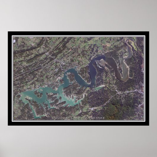 Douglas Lake Tennessee Satellite Poster Map (Voorkant)