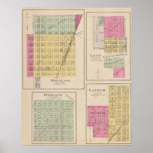 Douglas, Leon, Wingate en Latham, Kansas Poster