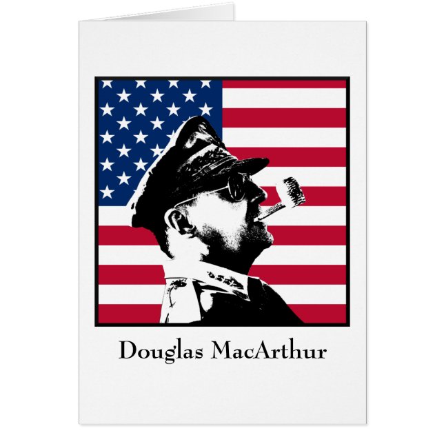 Douglas MacArthur en de Amerikaanse vlag (Voorkant)