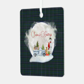 Douglas Modern Original Scottish Tartan Metalen Ornament (Voorkant links)