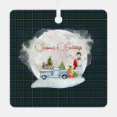 Douglas Modern Original Scottish Tartan Metalen Ornament (Voorkant)