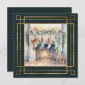 Douglas Modern Scottish Tartan Christmas  Feestdagenkaart (Voorkant / Achterkant)