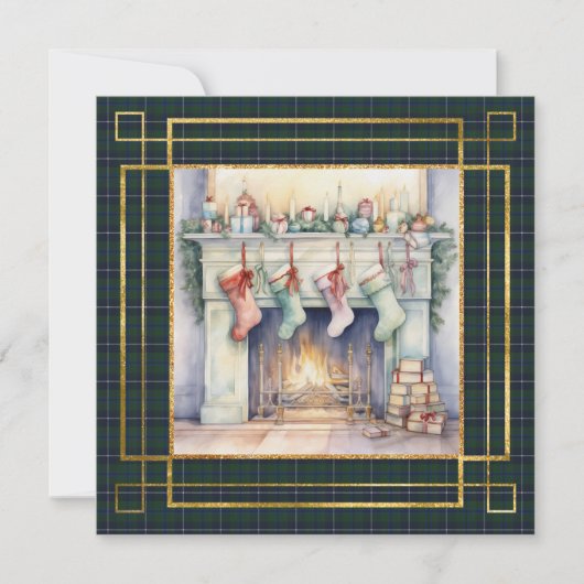 Douglas Modern Scottish Tartan Christmas  Feestdagenkaart (Voorkant)