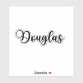 Douglas Naam - Handgeschreven kalligrafie Sticker (Vel)