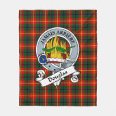 Douglas of Roxburgh Clan Badge Tartan Pset Fleece Deken (Voorkant)