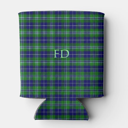Douglas Officiële Tartan met monogram / initialen Blikjeskoeler (Achterkant)