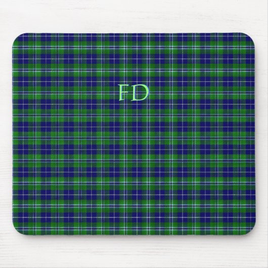 Douglas Officiële Tartan met monogram / initialen Muismat (Voorkant)