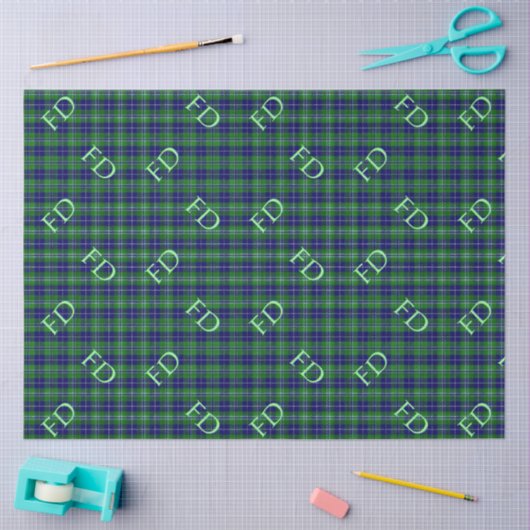 Douglas Officiële Tartan met monogram / initialen Tissuepapier (Craft)