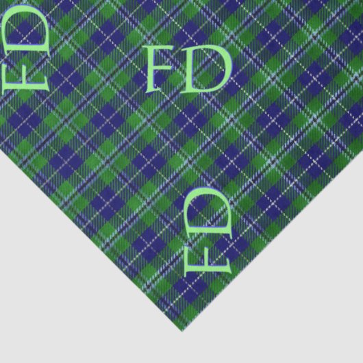 Douglas Officiële Tartan met monogram / initialen Tissuepapier (Detail)