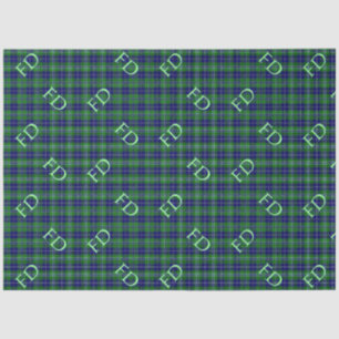 Douglas Officiële Tartan met monogram / initialen Tissuepapier