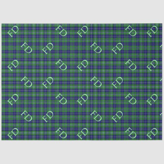 Douglas Officiële Tartan met monogram / initialen Tissuepapier (Voorkant)