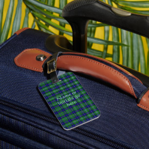 Douglas Officiële Tartan met monogram / naam Bagagelabel
