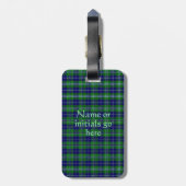 Douglas Officiële Tartan met monogram / naam Bagagelabel (Achterkant verticaal)