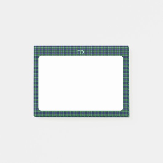 Douglas Officiële Tartan met monogram / naam Post-it® Notes (Voorkant)