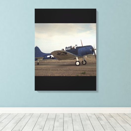Douglas, SBD Dauntless,_Classic Aviation Canvas Afdruk (Insitu (Houten vloer))
