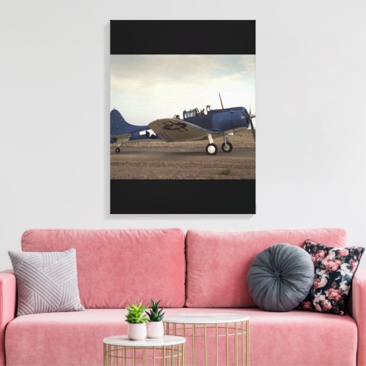 Douglas, SBD Dauntless,_Classic Aviation Canvas Afdruk (Insitu (Woonkamer))