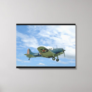 Douglas SBD Dauntless, Flying, Side_WWII Planes Canvas Afdruk