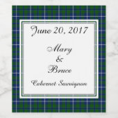 Douglas Schots Bruiloft Wijn Label Wijn Etiket (Enkel label)