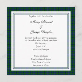 Douglas Schotse bruiloft Square uitnodiging