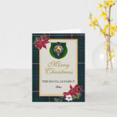 Douglas Schotse Clan Tartan & Crest Kaart (Gele Bloem)
