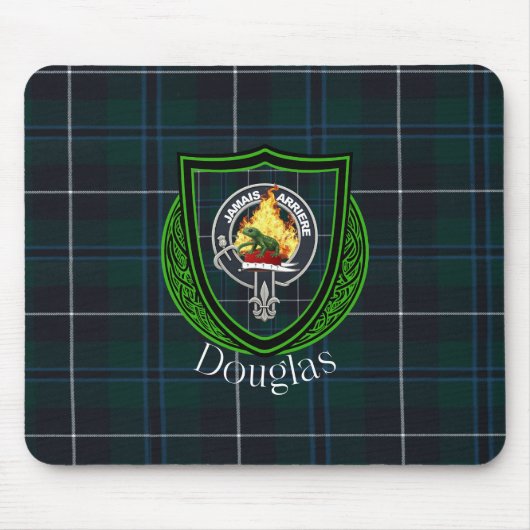 Douglas Schotse Clan Tartan & Crest Muismat (Voorkant)