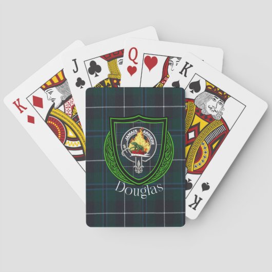 Douglas Schotse Clan Tartan & Crest Pokerkaarten (Achterkant)
