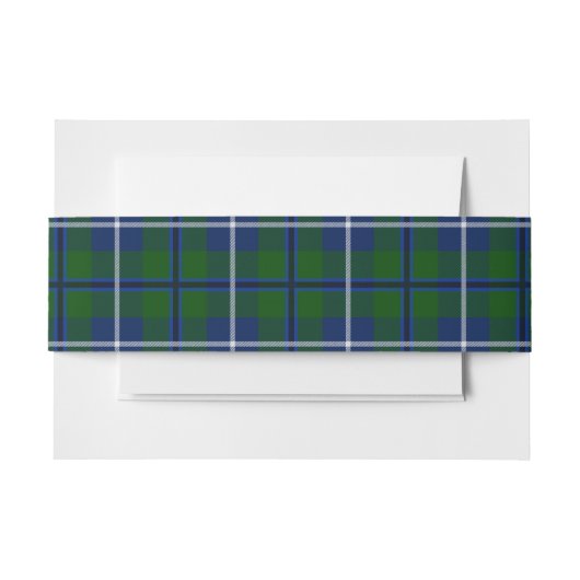 Douglas Schotse Tartan Belly Band Uitnodigingen Wikkel (Voorkant Voorbeeld)