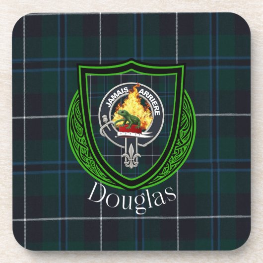 Douglas Scottish Clan Tartan & Crest Bier Onderzetter (Voorkant)