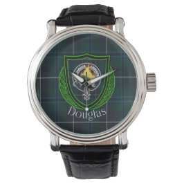 Douglas Scottish Clan Tartan & Crest Horloge