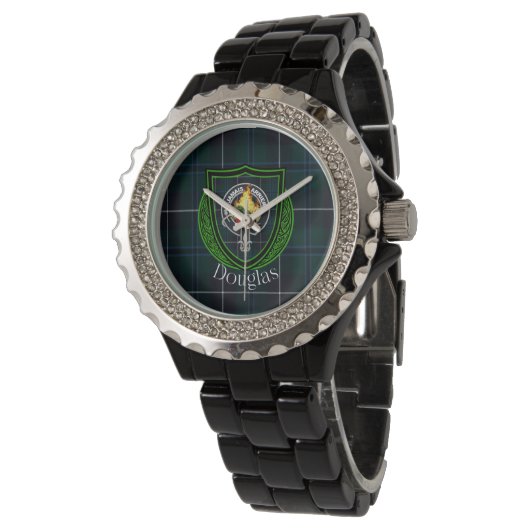 Douglas Scottish Clan Tartan & Crest Horloge (Gekanteld)