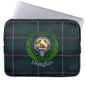 Douglas Scottish Clan Tartan & Crest Laptop Sleeve (Voorkant)