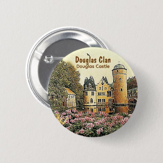 Douglas Scottish Clan's Douglas Castle Button (Voorkant /achterkant)