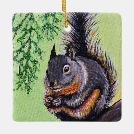 Douglas Squirrel Painting Keramisch Ornament (Voorkant)