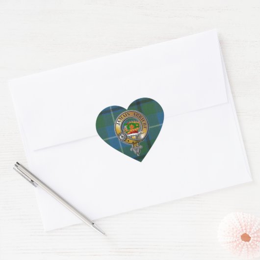 Douglas Tartan & Badge Hart Sticker (Envelop)