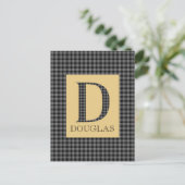 Douglas Tartan Monogram D Briefkaart (Staand voorkant)